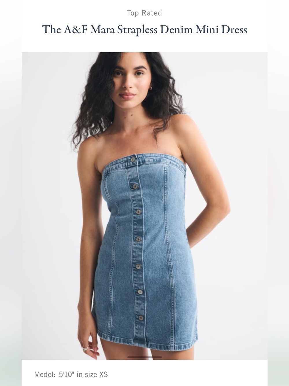 Abercrombie Mara Strapless Denim Mini Dress Medium Wash Petite Large